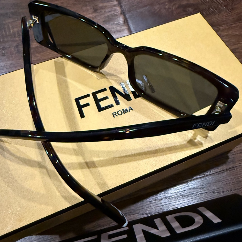 Fendi Tortoise Rectangular Sunglasses - image 2